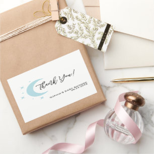 Pastel Moon Stars Baby Shower Thank You Rectangular Sticker