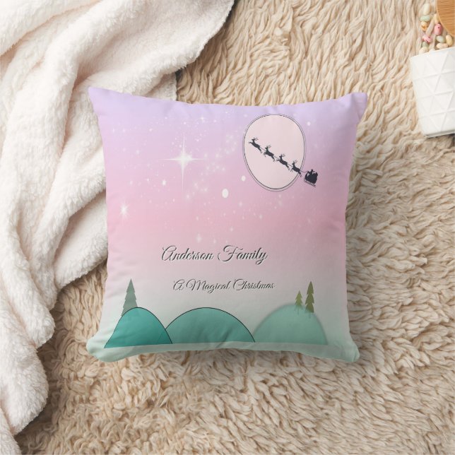 Pastel Moonlit Christmas Comfort Cushion (Blanket)