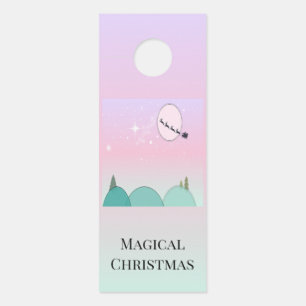 Pastel Moonlit Christmas Gradient Glow Door Hanger