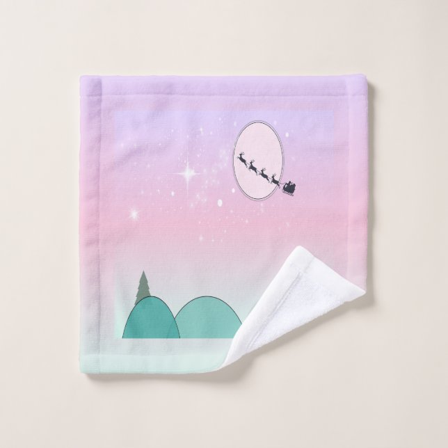 Pastel Moonlit Christmas Soft Glow Wash Cloth (Wash Cloth)
