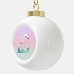 Pastel Moonlit Christmas Sphere Glow Ceramic Ball Christmas Ornament