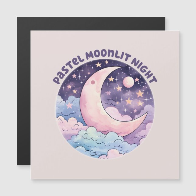Pastel Moonlit Night – Dreamy Crescent Moon (Front/Back)