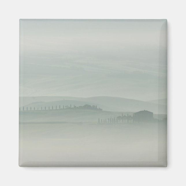 Pastel morning in foggy Tuscany Magnet (Front)