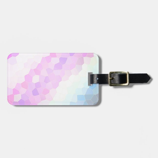 Pastel Mosaic Luggage Tag (Front Horizontal)