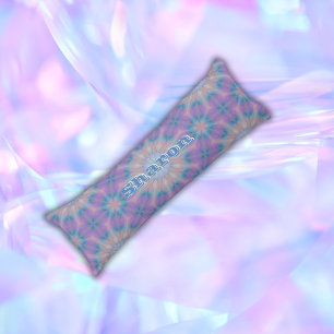 Pastel Mother of Pearl Pattern Name Monogram Body Cushion