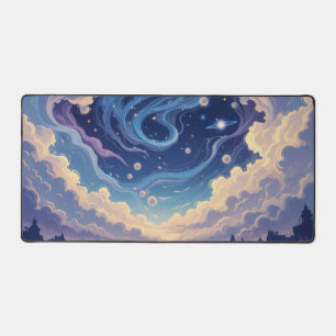 Pastel Mouse Pad, Blue Desk Mat, Kawaii Mouse Pad, Desk Mat