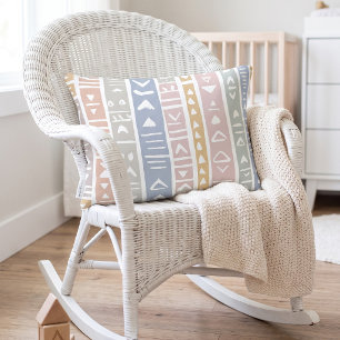 Pastel Mudcloth Geometric Stripe Decorative Cushion