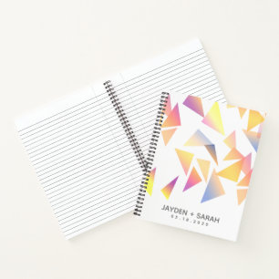 Pastel Multi-Coloured Confetti White Wedding Notebook