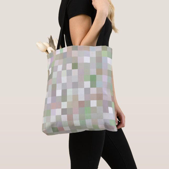 Pastel Multicolored Pattern Tote Bag (Close Up)