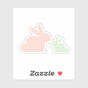 Pastel Mum & Babie Rabbit For Easter Day