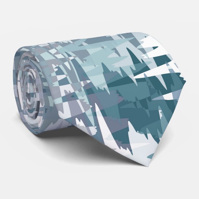 Pastel Muted Colour Abstract Pattern Tie (Rolled)