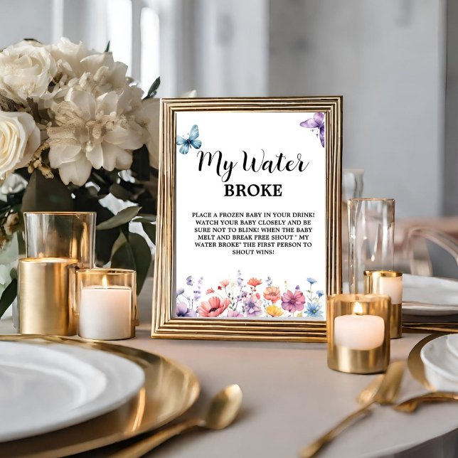 Pastel my water broke Baby Baby Shower Game sign (Creator Uploaded)