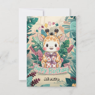 Pastel Mystical Giraffe Birthday Card