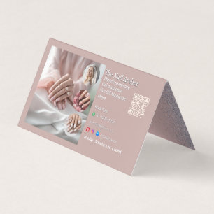 Pastel Nail Salon Elegant Hands Pink Manicure Text Business Card