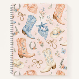 Pastel Nashville Cowgirl Boots Watercolor Notebook