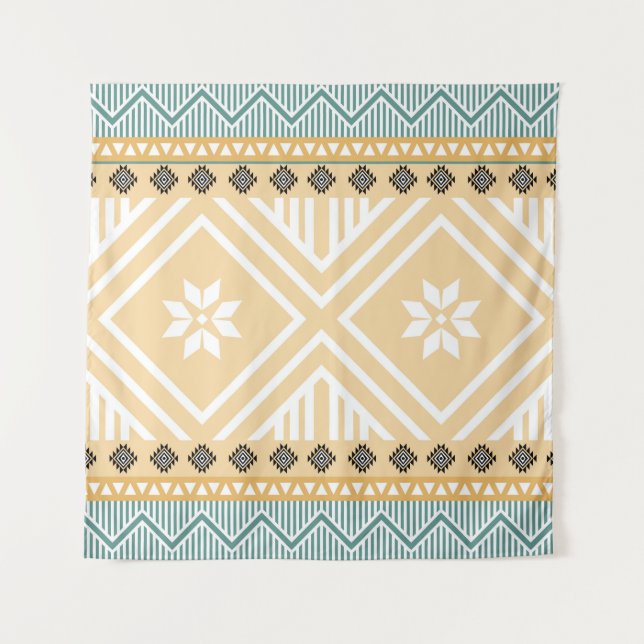 Pastel Native Fabric Seamless Pattern,  Thai Nativ Tapestry (Front)