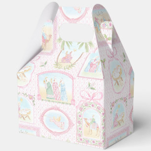 Pastel Nativity Baby Jesus in a Manger Favour Box