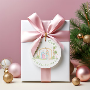 Pastel Nativity Christmas Favour Tags
