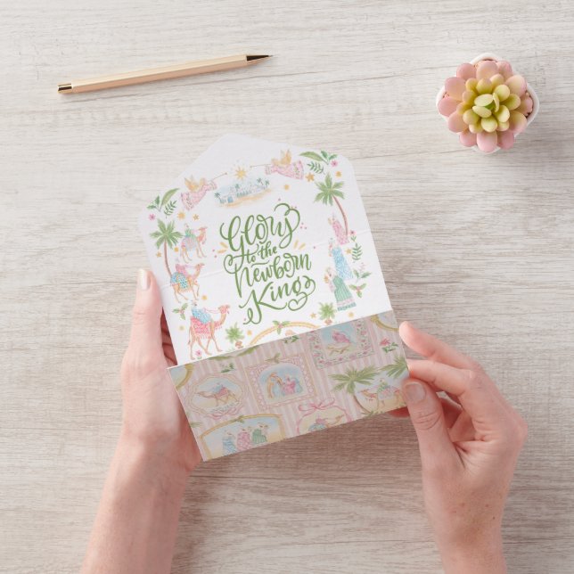 Pastel Nativity Christmas Photo Card (Video)
