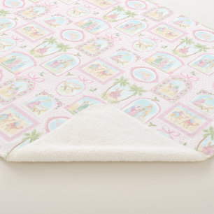 Pastel Nativity Scenes Sherpa Blanket