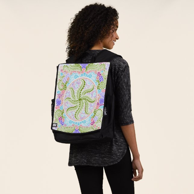 Pastel Nature Mandala Art Backpack (Worn)