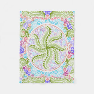 Pastel Nature Mandala Art Fleece Blanket