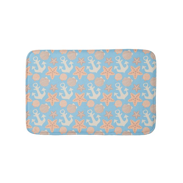 Pastel Nautical Pattern Bath Mat (Front)