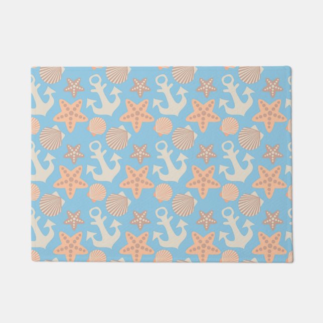 Pastel Nautical Pattern Doormat (Front)