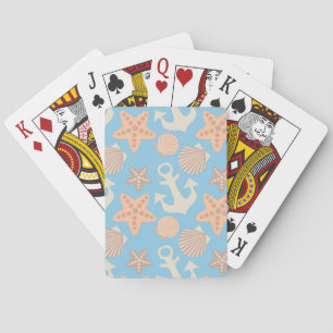 Pastel Nautical Pattern Playing Cards