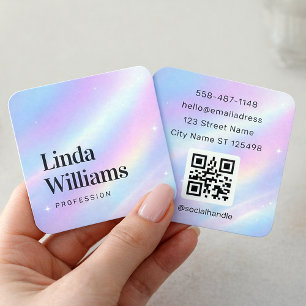 Pastel Nebula Aurora Dreamy Square Business Card