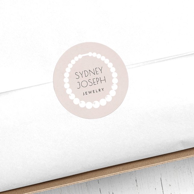 Pastel Necklace Logo | Jewellery Design Classic Round Sticker (Creator Uploaded)