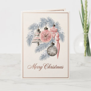 Pastel Nostalgia: Mid-Century Glass Ornaments Card