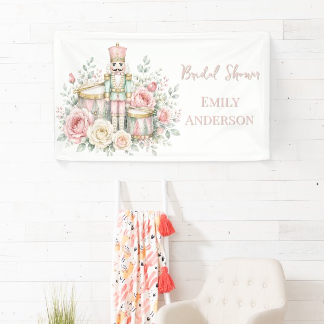 Pastel Nutcracker Christmas Bridal Shower Welcome  Banner (Insitu)