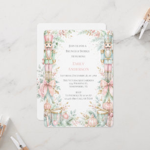 Pastel Nutcracker Christmas Brunch & Bubbly Invitation