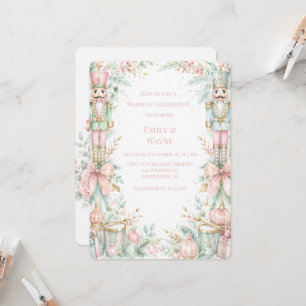 Pastel Nutcracker Christmas Wedding Celebration Invitation
