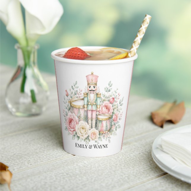 Pastel Nutcracker Christmas Wedding Paper Cups (Insitu)