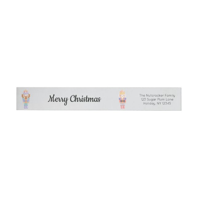 Pastel Nutcracker Merry Christmas Wrap Around Label (Individual)