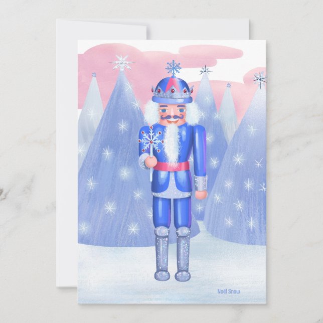 Pastel Nutcracker Snowflake King DIY Blank Invitation (Front)
