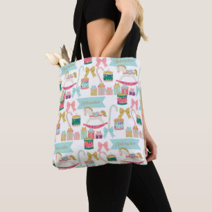 Pastel Nutcracker Toys Holiday Tote Bag