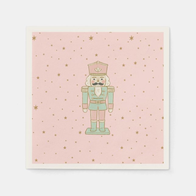"Pastel Nutcracker – Whimsical Holiday Napkin (Front)