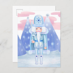 Pastel Nutcracker Winter King Postcard