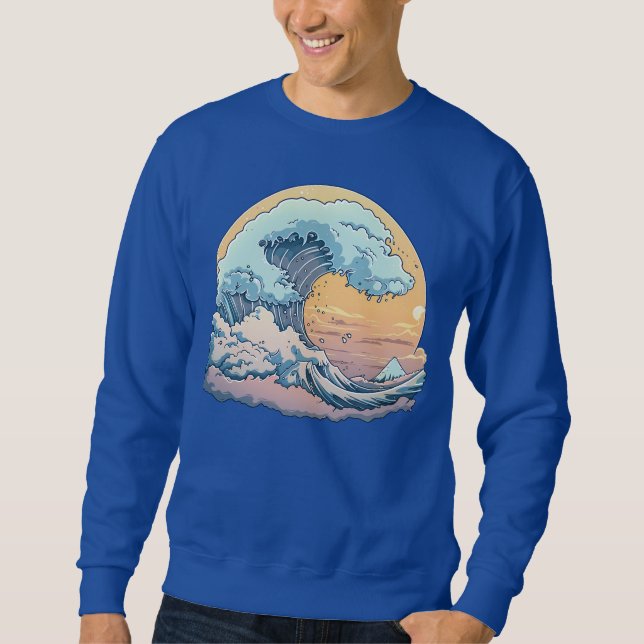 Pastel Ocean Wave Graphic T-Shirt Sweatshirt (Front)