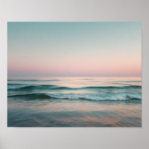 Pastel Ocean Waves Wall Art Calm Sea Landscape