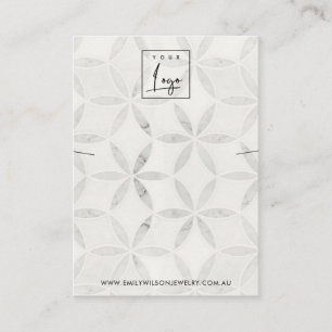 PASTEL OFF WHITE FLORAL NECKLACE BRACELET DISPLAY BUSINESS CARD