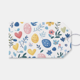 Pastel Olive Easter Pattern Gift Tags