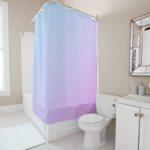 Pastel Ombre Glitter Shower Curtain