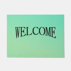 Pastel Ombre Green Glitter Look Welcome Doormat