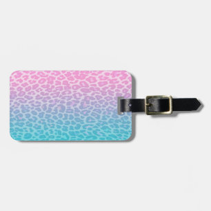 Pastel Ombre Leopard Luggage Tag