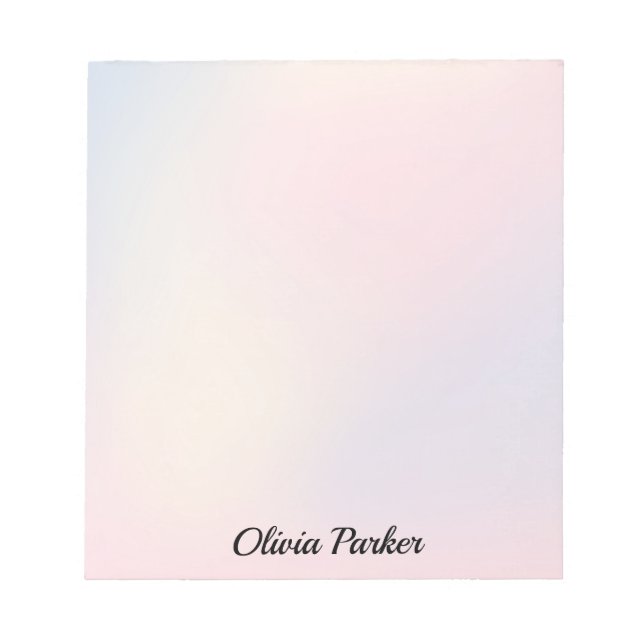 Pastel Ombré Personalised Notepad for Kids (Front)