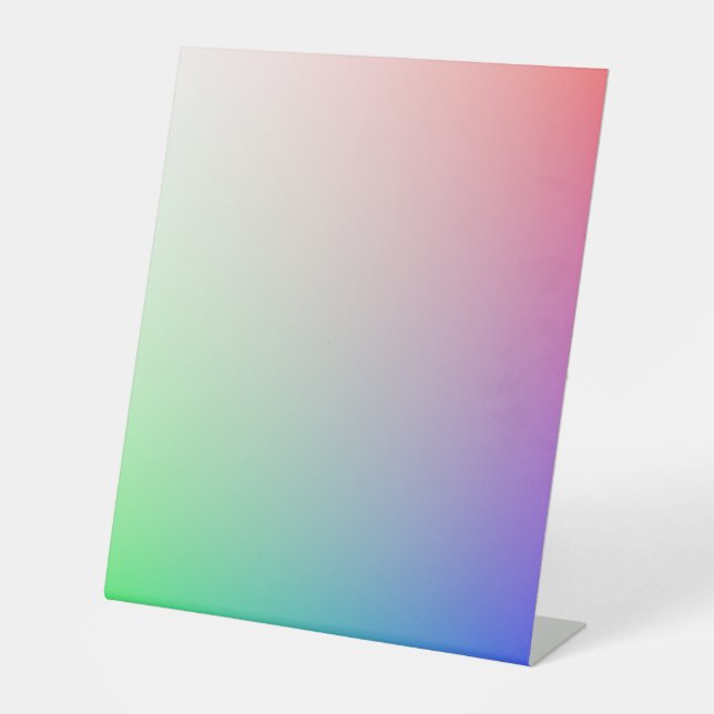 Pastel Ombre Rainbow Colours Pedestal Sign (Front)